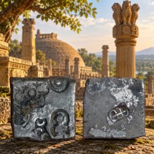 Mauryan Empire Probably Ashoka the Great Period Silver Punch-Marked Coin Standing Lord Shiva Type 322-185 BCE