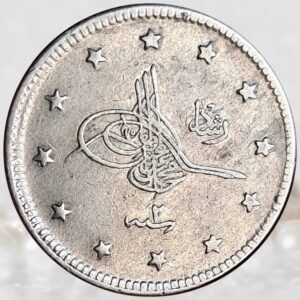 Ottoman Empire 2 Kurus Sultan Mehmed V Constantinople Mint Silver Coin