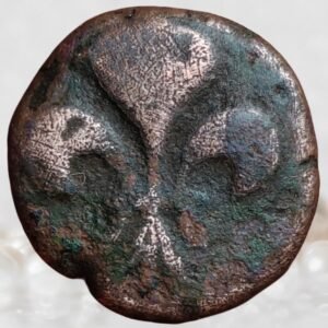 Indo-French Pondicherry King Louis XIV Bronze 1 Doudou Historical Coin of Colonial India