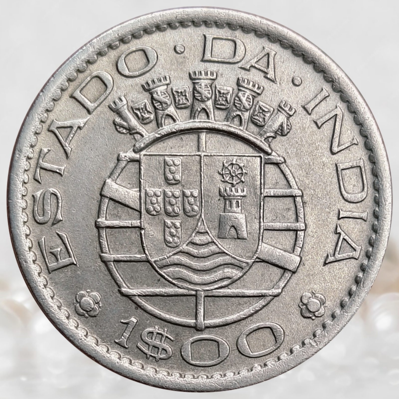 Portuguese India 1 Escudo Nickel Brass Coin Estado da India Republica Portuguesa Colonial Issue (5)