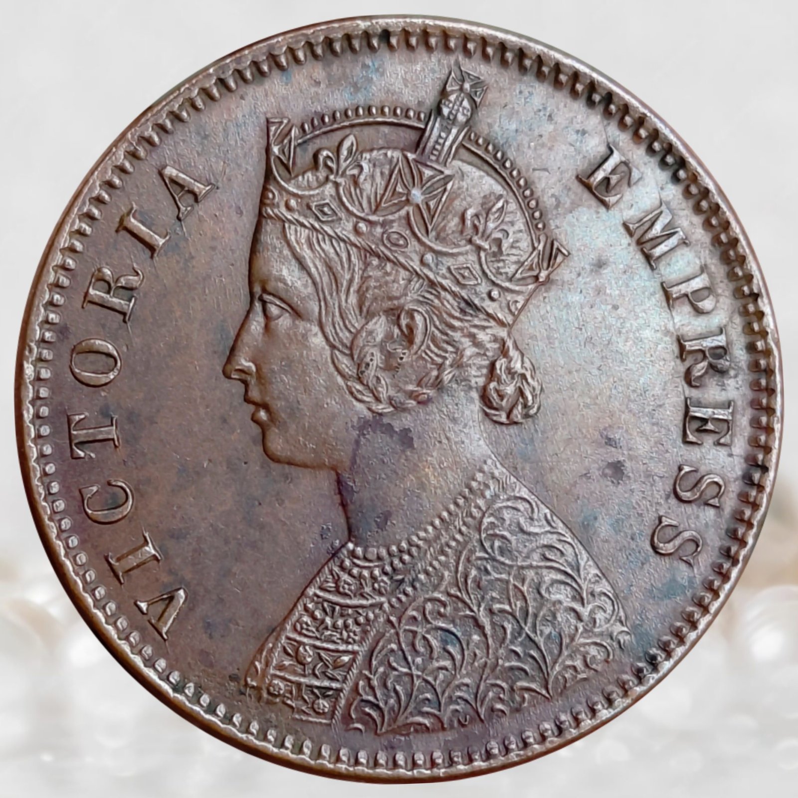Queen Victoria ¼ Anna British India 1894 Copper Coin Extremely Fine Condition (3)