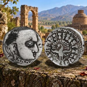 Skandagupta Silver Drachm - Gupta Empire Peacock Type Extremely Rare Coin